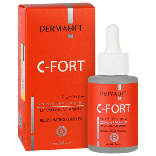 سرم پوست صورت حاوی ویتامین C درمالیفت مدل سی فورت حجم 30 میلی لیتر