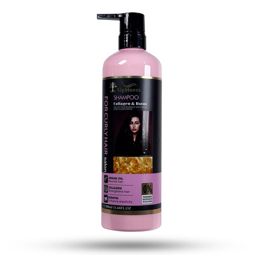 شامپو بدون سولفات کلاژن و بوتاکس موهای فر لایتنس 900 میلی لیتر