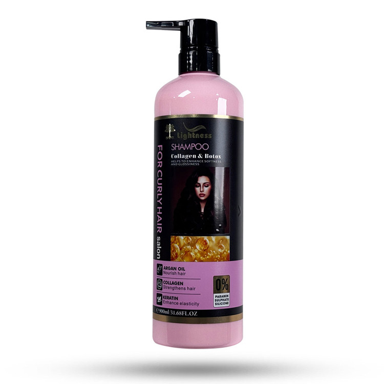 شامپو بدون سولفات کلاژن و بوتاکس موهای فر لایتنس 900 میلی لیتر
