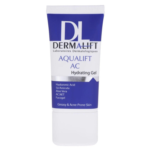 ژل آبرسان صورت درمالیفت مدل AQUALIFT AC مخصوص پوستهای چرب و جوشدار حجم 50 میلی لیتر