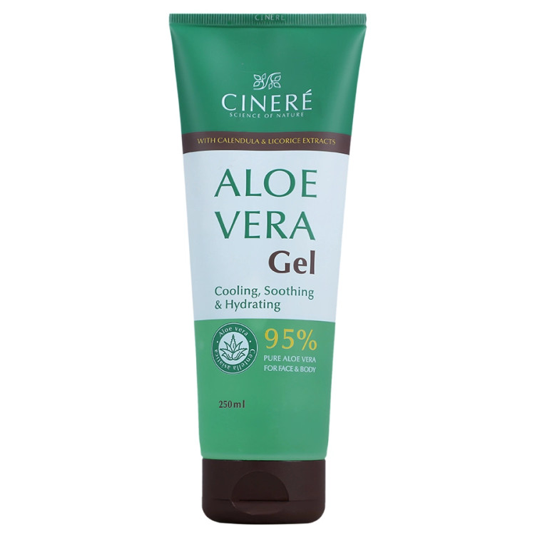 ژل مرطوبکننده صورت و بدن سینره مدل آلوئه ورا مخصوص همه انواع پوست، حجم 250 میلی لیتری