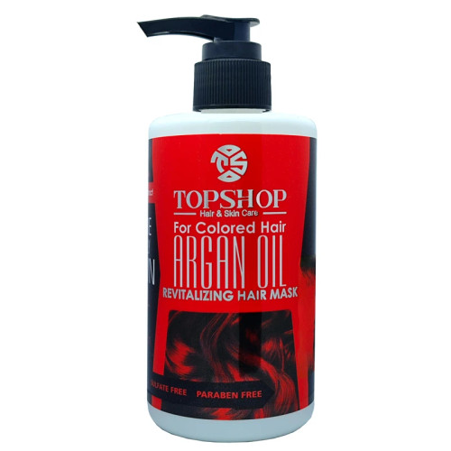ماسک مو با آبکشی تاپ شاپ مناسب موهای رنگ شده حاوی کراتین و روغن آرگان حجم 250 میلی لیتر