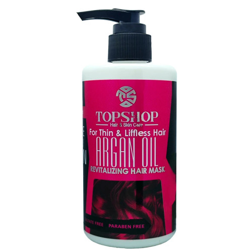 ماسک مو با آبکشی حاوی کراتین مناسب موهای نازک و ضعیف تاپ شاپ حاوی روغن آرگان حجم 250 میلی لیتر