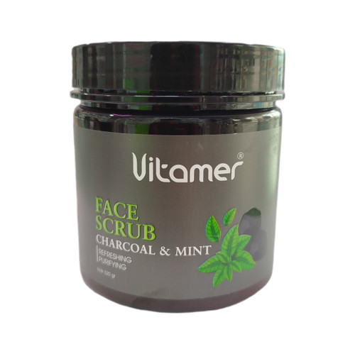 ماسک اسکراب نرم کننده صورت ویتامر با رایحه زغال و نعناع حجم 520 گرم