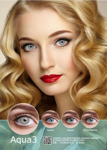 لنز رنگی چشم نیو ویژن پرو رنگ Aqua 3