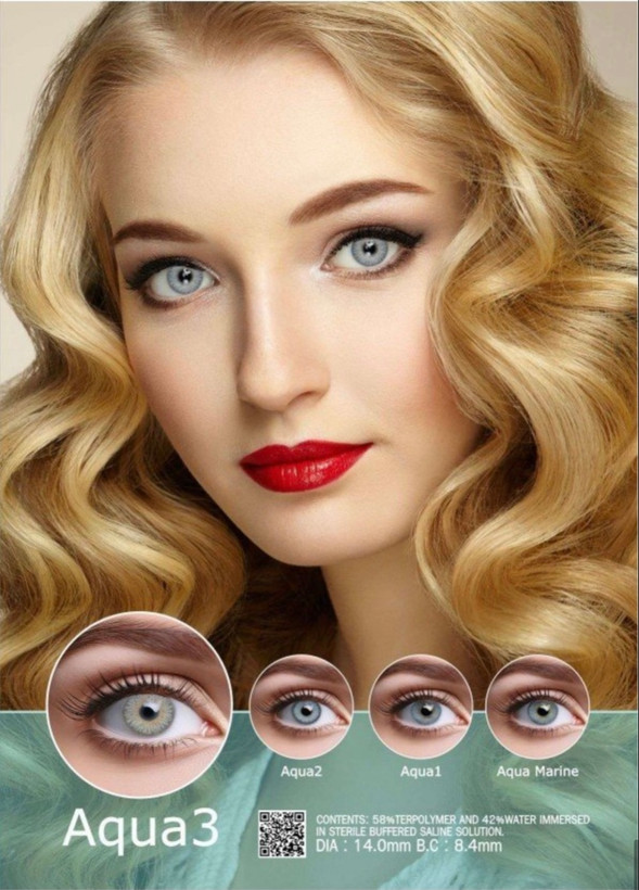 لنز رنگی چشم نیو ویژن پرو رنگ Aqua 3