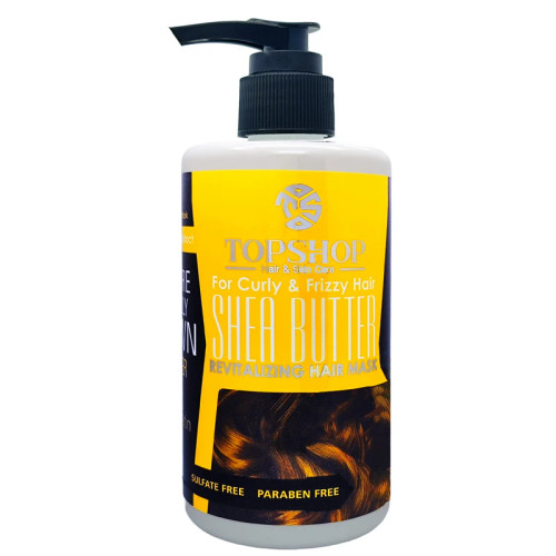 ماسک مو با آبکشی حاوی کراتین تاپ شاپ مناسب موی مجعد و دارای وز حاوی شی باتر حجم 250 میلی لیتر