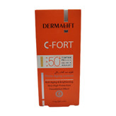 فلوئید ضد آفتاب رنگی بژ طبیعی سی فورت درمالیفت حاوی ویتامین C مناسب انواع پوست حجم 40 میلی لیتر