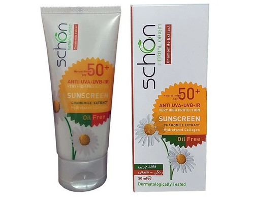 کرم ضدآفتاب بدون رنگ شون SPF50 مناسب پوست های چرب حجم 50 میلی لیتر