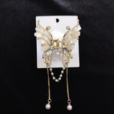 گیره مو مجلسی طرح پروانه مروارید دار مدل 01