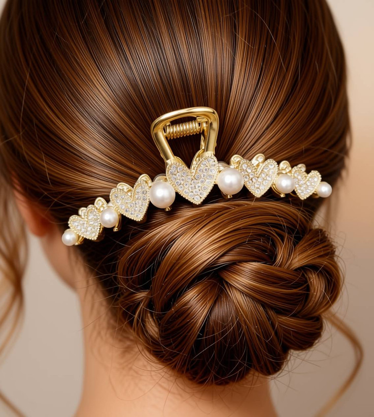 کلیپس مو مجلسی طرح قلب و مروارید