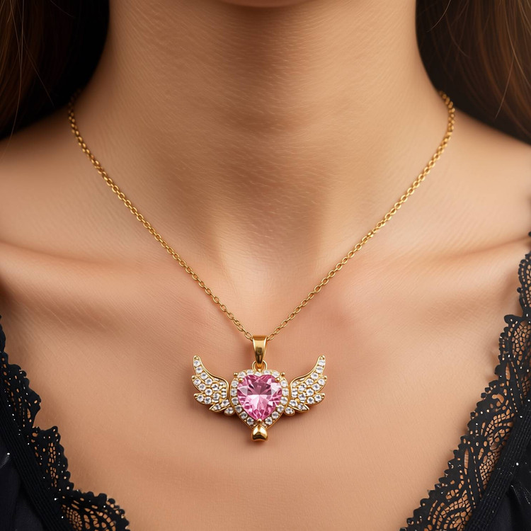 گردنبند طرح قلب بالدار