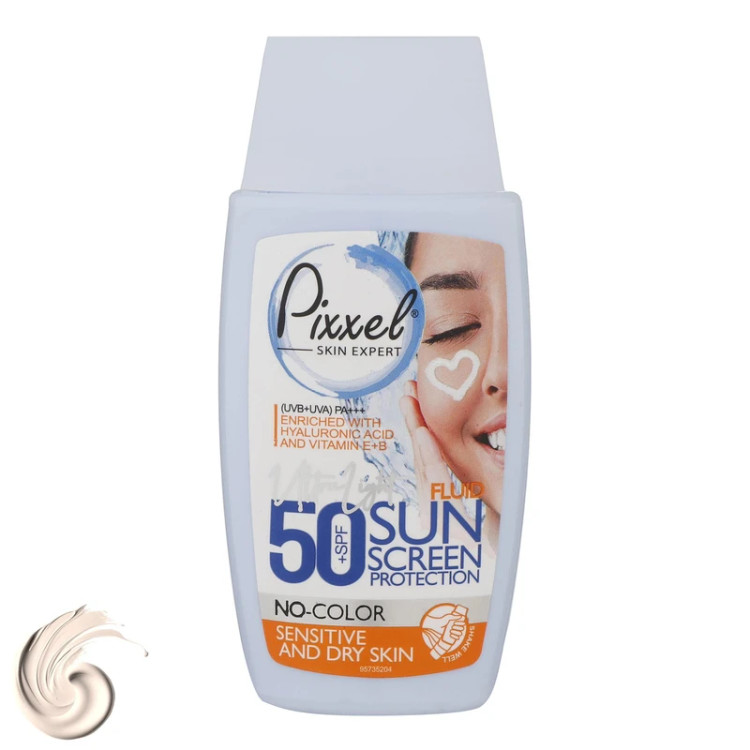 کرم ضدآفتاب پیکسل بیرنگ SPF50 مناسب پوست خشک و نرمال و حساس حجم 50 میلیلیتر