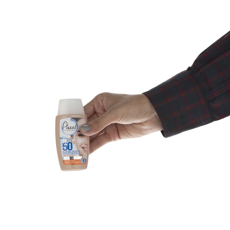 کرم ضدآفتاب فلوئیدی رنگی بژ روشن پیکسل مناسب پوست خشک تا نرمال و حساس حجم 50 میلیلیتر