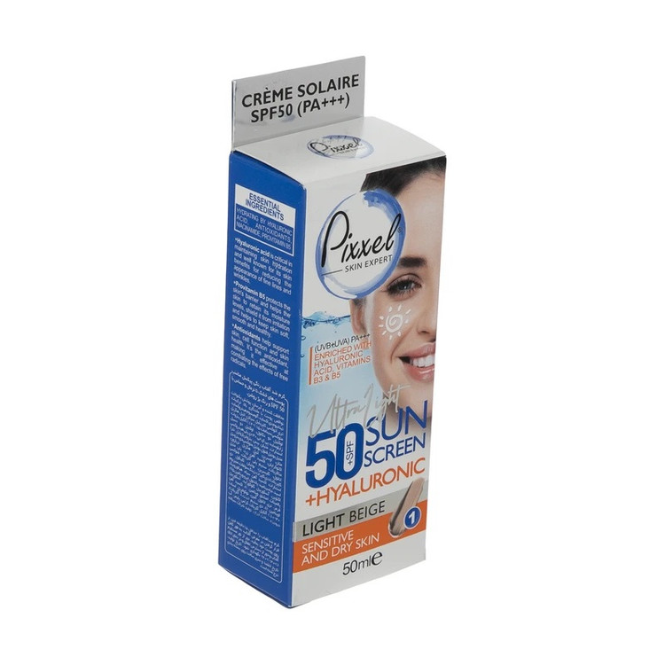 کرم ضدآفتاب فلوئیدی رنگی بژ روشن پیکسل مناسب پوست خشک تا نرمال و حساس حجم 50 میلیلیتر