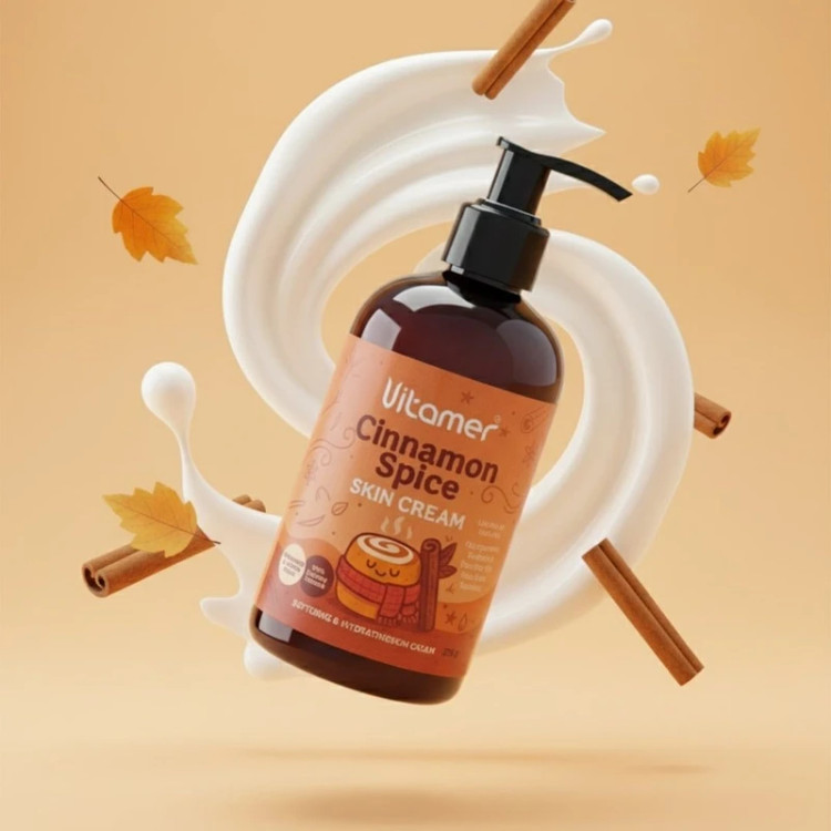 کرم مرطوبکننده و آبرسان پوست ویتامر مدل Cinnamon Spice مناسب برای انواع پوست حجم 250 میلیلیتر