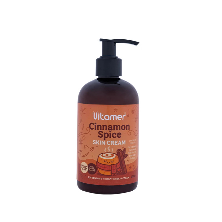 کرم مرطوبکننده و آبرسان پوست ویتامر مدل Cinnamon Spice مناسب برای انواع پوست حجم 250 میلیلیتر
