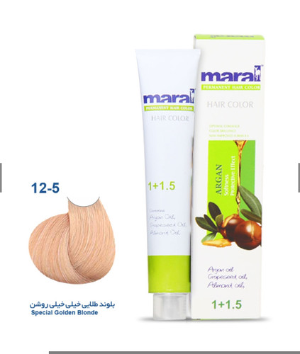 رنگ مو مارال شماره 12.5 حجم 100 میلی لیتر رنگ بلوند طلائی خیلی خیلی روشن