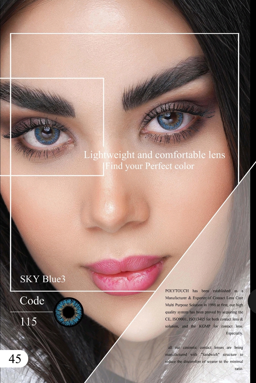 لنز رنگی زیرو سون کد 115 (SKY BLUE)